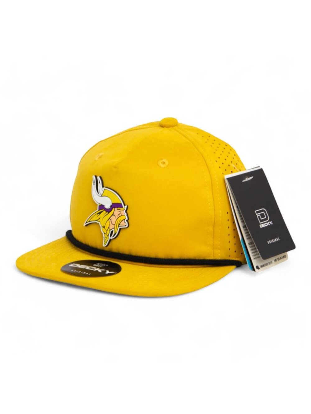 Minnesota Vikings 3D Perforated Rope Hat- Biscuit/ Black